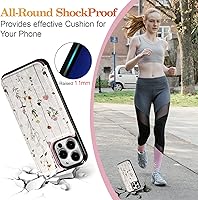 Vista 51 de UEEBAI Funda tipo cartera para iPhone 15 Pro Max con tarjetero, cubierta de cuero PU con soporte, bloqueo RFID, doble cierre magnético, relieve