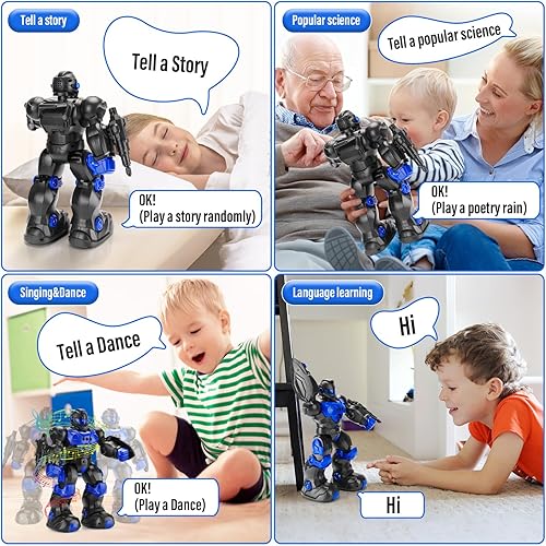 Miniatura 5 de Robot Toys for Kids 6-8 Programmable Remote Control Robots with Intelligent Gesture Sensing, Rechargeable Smart Dancing Robot for Ages 3 4 5 6 7 8