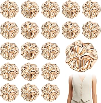 Ouligay 20 PCS Gold Buttons for Blazer Irregular Shape Metal Buttons Vintage Brass Shank Button Zinc Alloy Sewing Button for Suit Coat Shirt Jackets Craft 0.91in