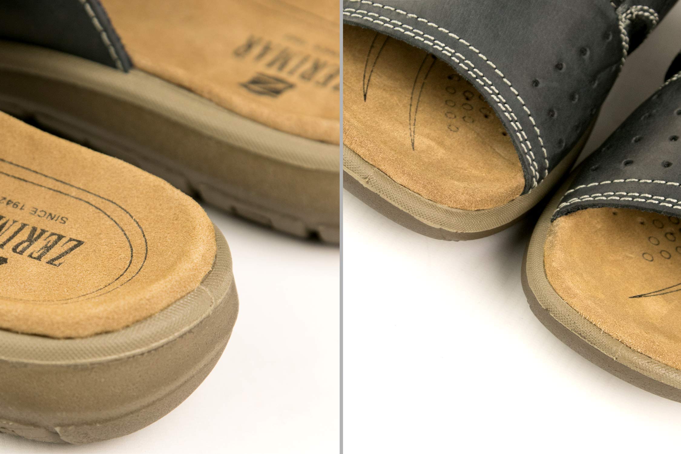 Zerimar Sandalia de Vestir de Hombre de Piel | Sandalia de Verano para Hombre | Sandalias Planas Cómodas | Sandalias de Hombre de Cuero | Suela Antideslizante | Sin Cierre