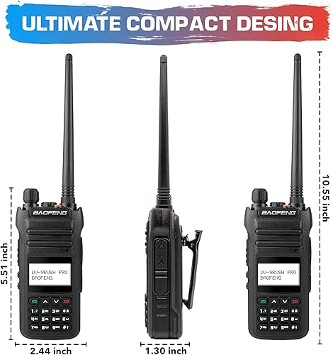 Miniatura 7 de UV-9Rush Pro 10 W (actualizado Baofeng BF-H5) Radio portátil de mano UHF VHF Radio de mano de doble banda IP54 con batería de 2200 mAh. Pin K2