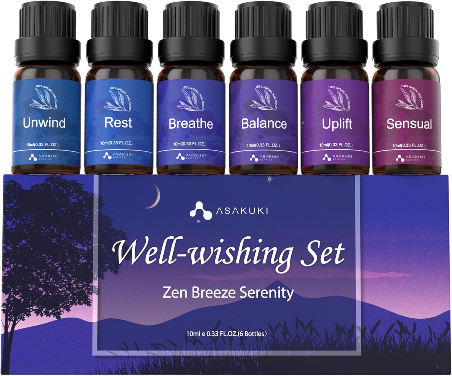 ASAKUKI Essential Oil Blends Well-wishing Set