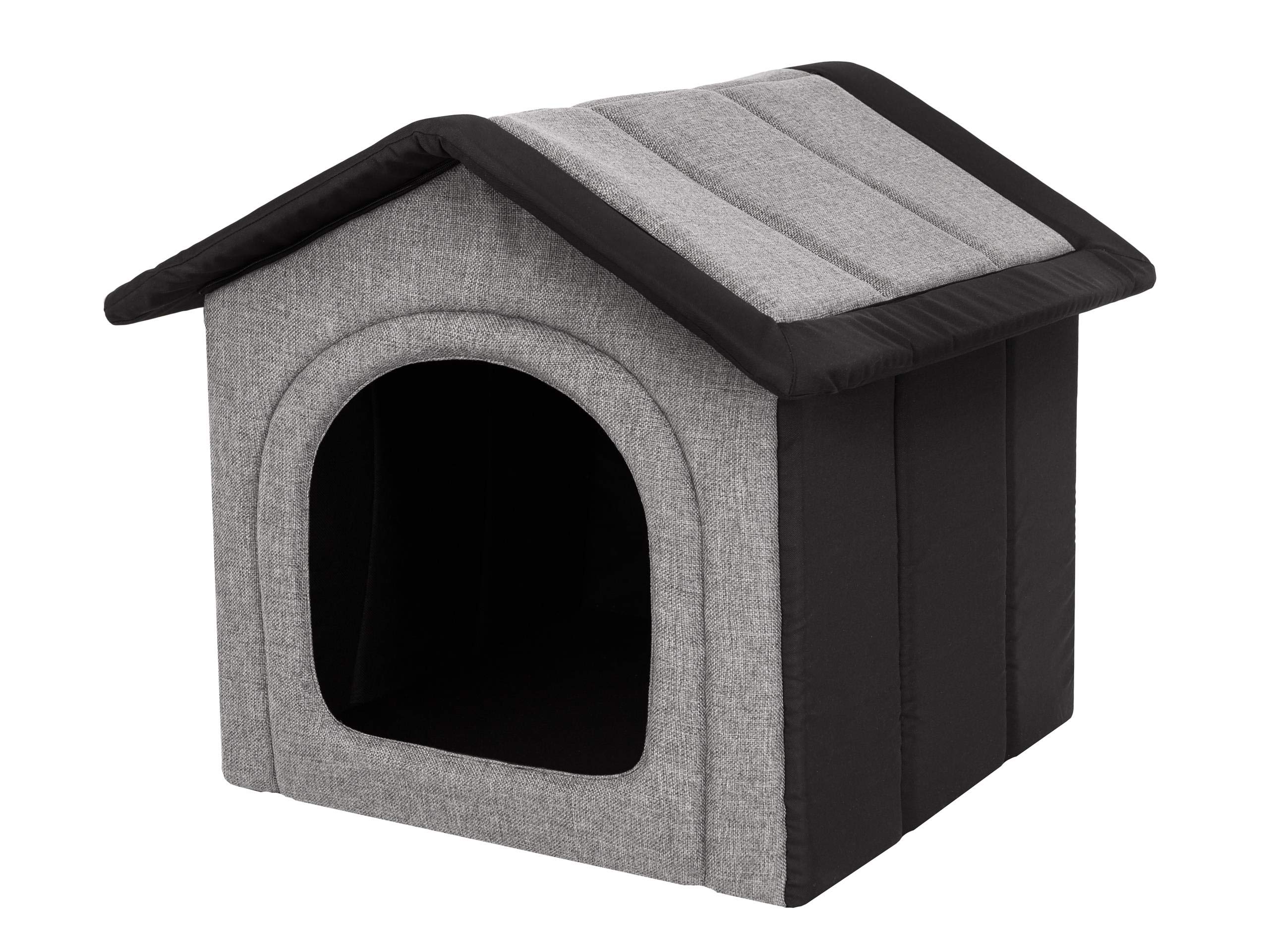 Dog Cave Bed Medium 44 x 38 cm Light Grey with Black