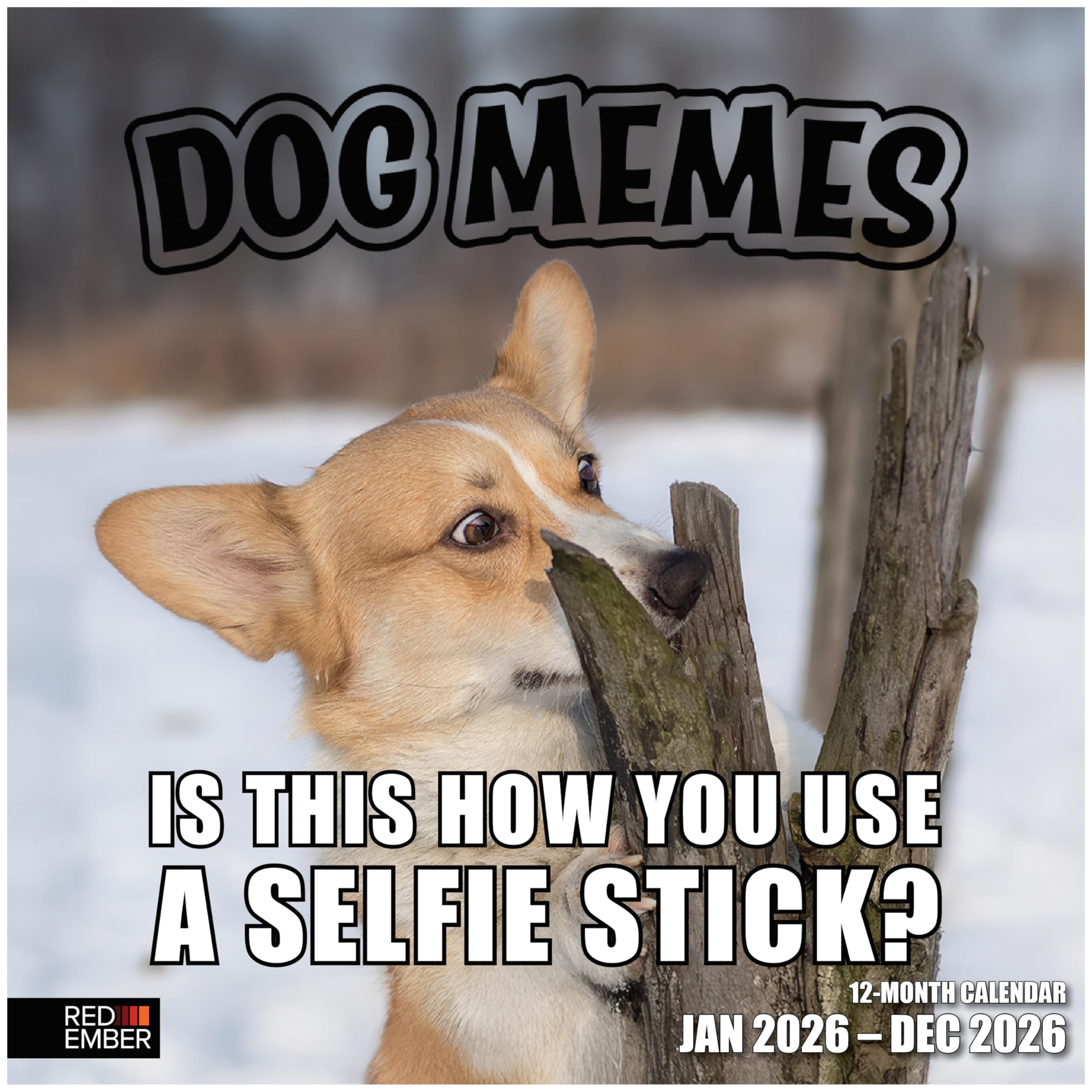 RED EMBER Sit Happens: Dog Memes 2026 Wall Calendar 12 Month | 12" x 24" Open | Thick & Sturdy Paper | Giftable | Calendar 2026 — image 1