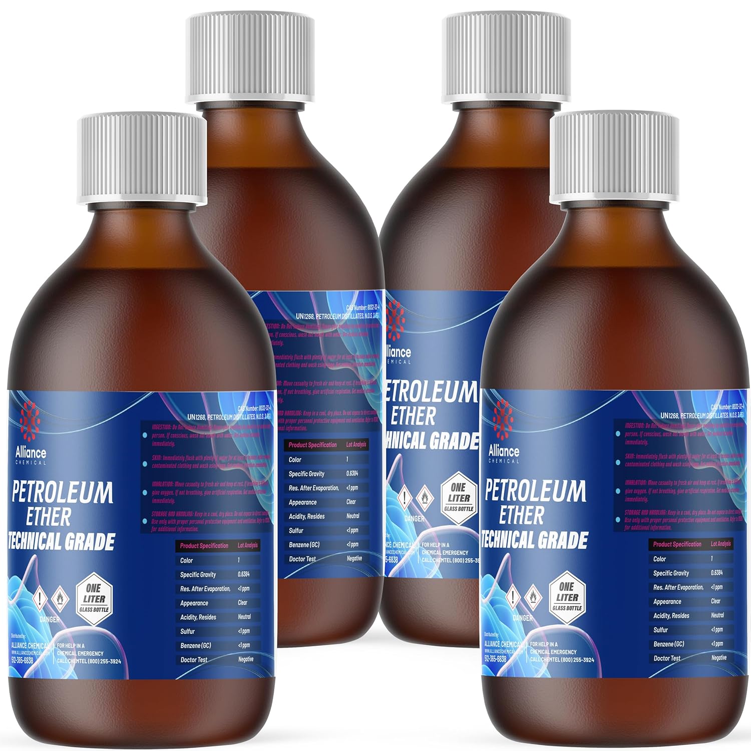 Alliance Chemical Petroleum Ether Technical Grade - 4 Liter Case - Naphtha Solvent