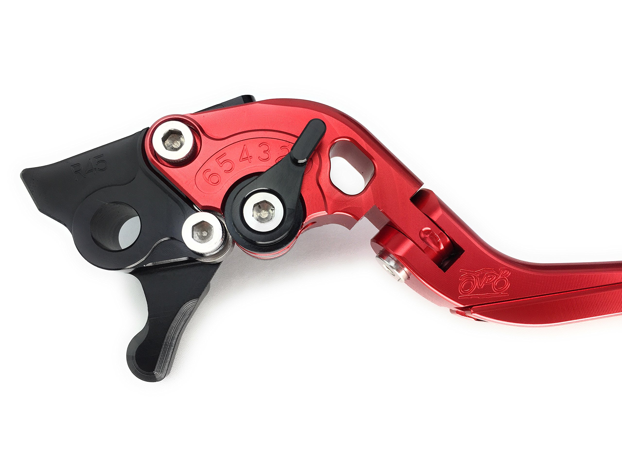 avdb-moto Coppia di leve regolabili e pieghevoli, CNC Compatibile con Intruder 1500 1998-2007 (Rosso-Nero)