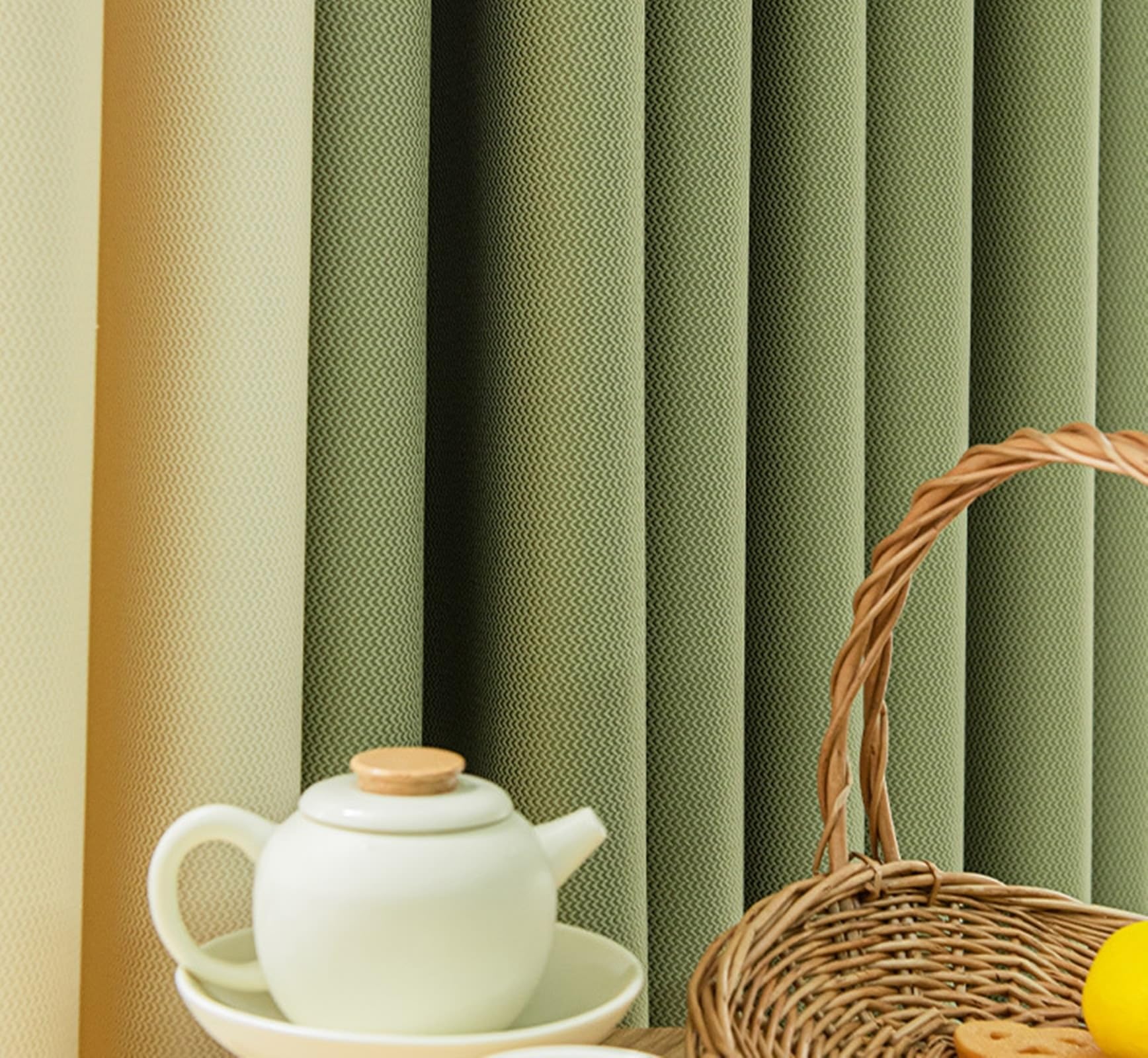 Zasłony nieprzezroczyste do sypialni, matcha, kremowe, z oczkami, 138 cm długości, żakardowe, jednokolorowe, patchworkowe, na okno, szenilowe, 2 sztuki, wys. 138 x szer. 96 cm (wysokość x