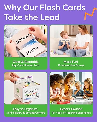 Miniatura 6 de Sight Words Flash Cards Kindergarten Educación de 1er a 4 grado - 600 palabras de la lista de palabras a la vista de Dolch y Fry's en tarjetas flash