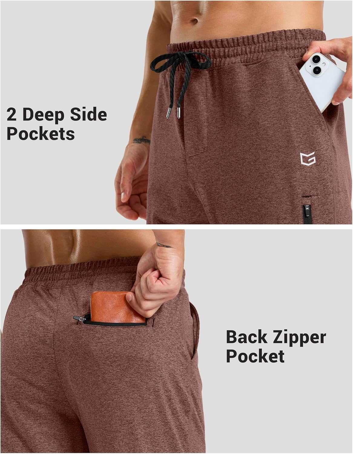 G Gradual Men's Joggers with Zipper Pockets Athletic Workout Running Track Pants Stretch Gym Sweatpants for Men - Image 5