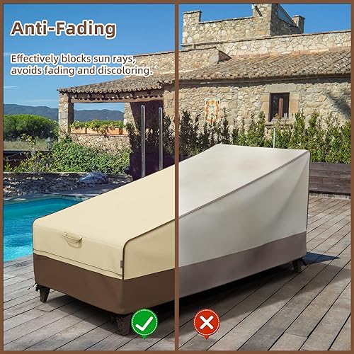 Miniatura 8 de MR. COVER Fundas impermeables para tumbonas de exterior para sillas de patio de 74 a 76 pulgadas, poliéster 600D resistente y costuras dobles,