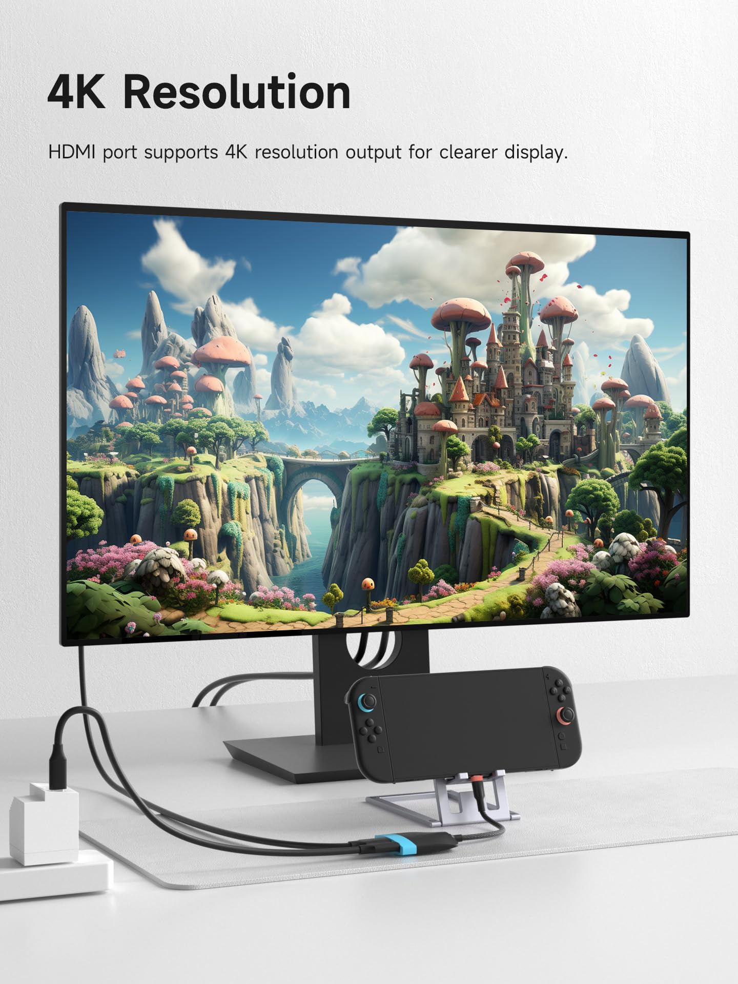 Hagibis Switch2 Dock do Switch 1/2/OLED, przenośna stacja dokująca do TV z funkcją ładowania, dock z HDMI i portem USB 3.0, zamienna baza, adapter USB-C do HDMI dla MacBook Pro/Air