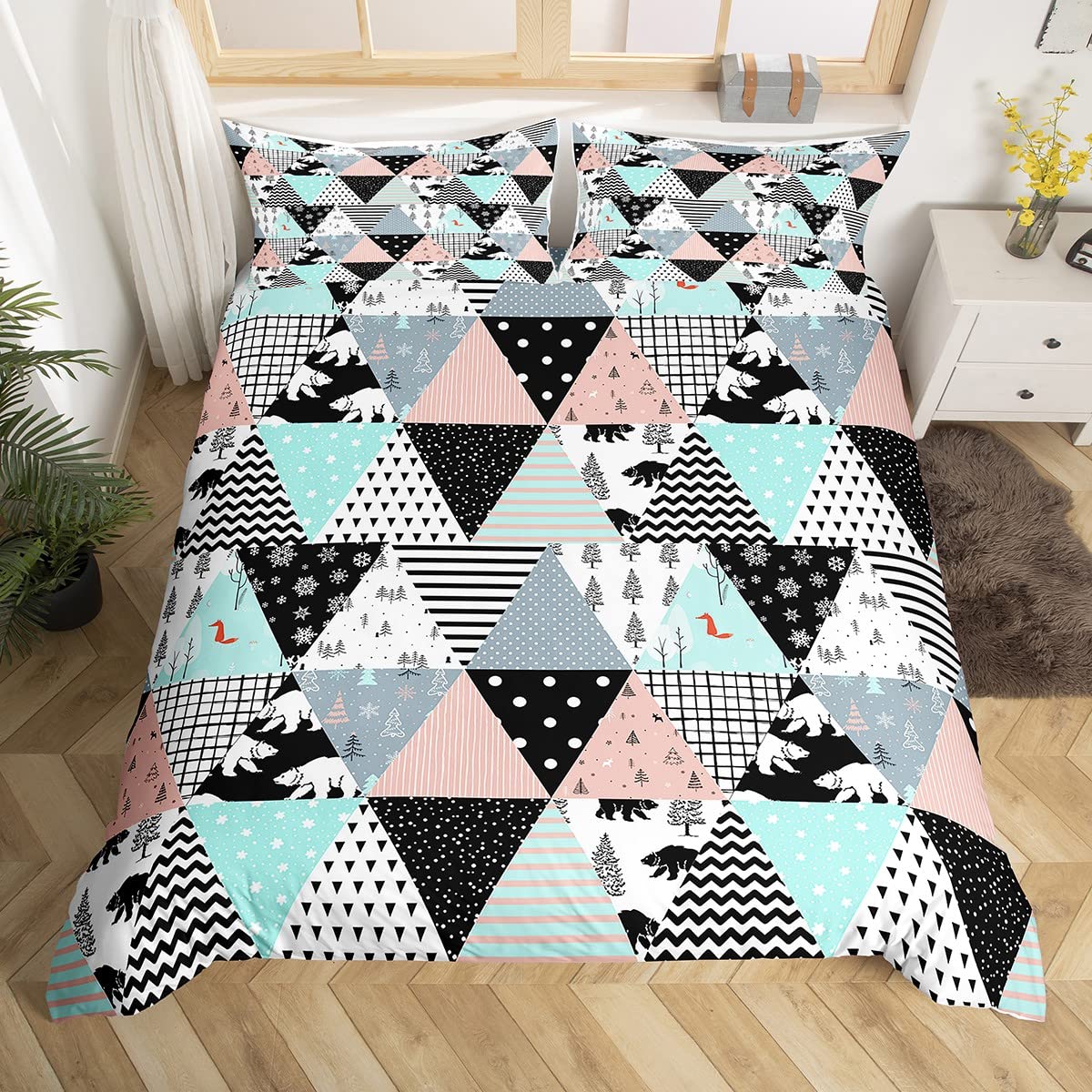 Housse de couette lit enfant géométrique pour calmer les nuits agitées