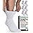 Pembrook Bamboo Viscose Diabetic Socks for Women & Men - 6 Pairs Ankle Socks for Swollen Feet | Neuropathy | Non-Binding | White