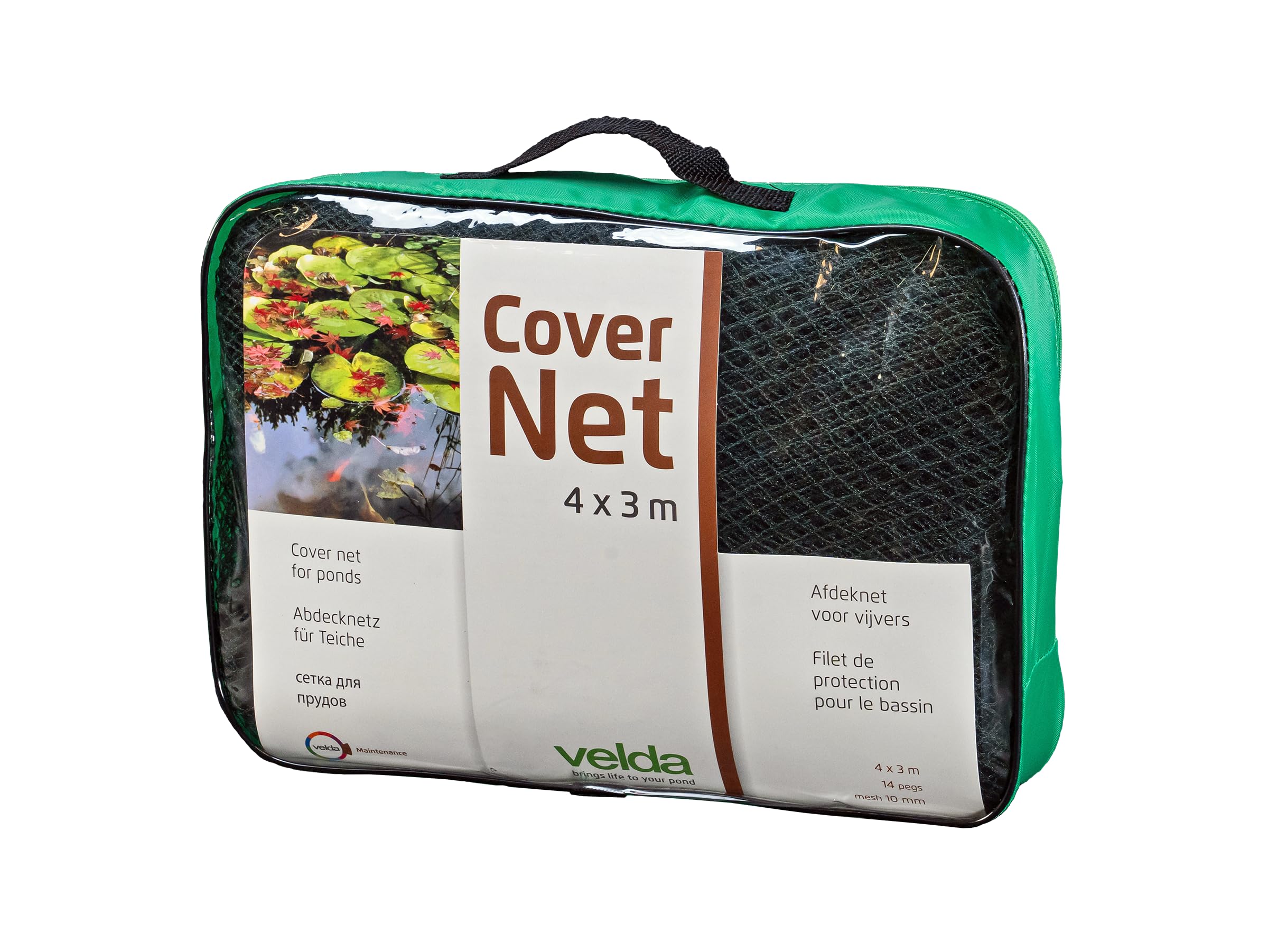 Velda Black Cover Net 4 X 3 M – Fish Pond Netting Cover For Outdoor Ponds – Protects Koi & Other Valuable Pond Fish - Keeps Out Leaves, Herons & Intruders – 12M² Coverage
