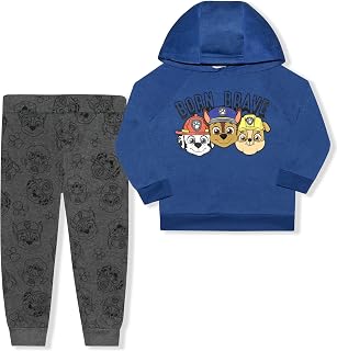 Nickelodeon Paw Patrol Chase, Marshall and Rubble Boys’ Pullover Hoodie and Jogger Pants Set for Toddler – Navy/Black