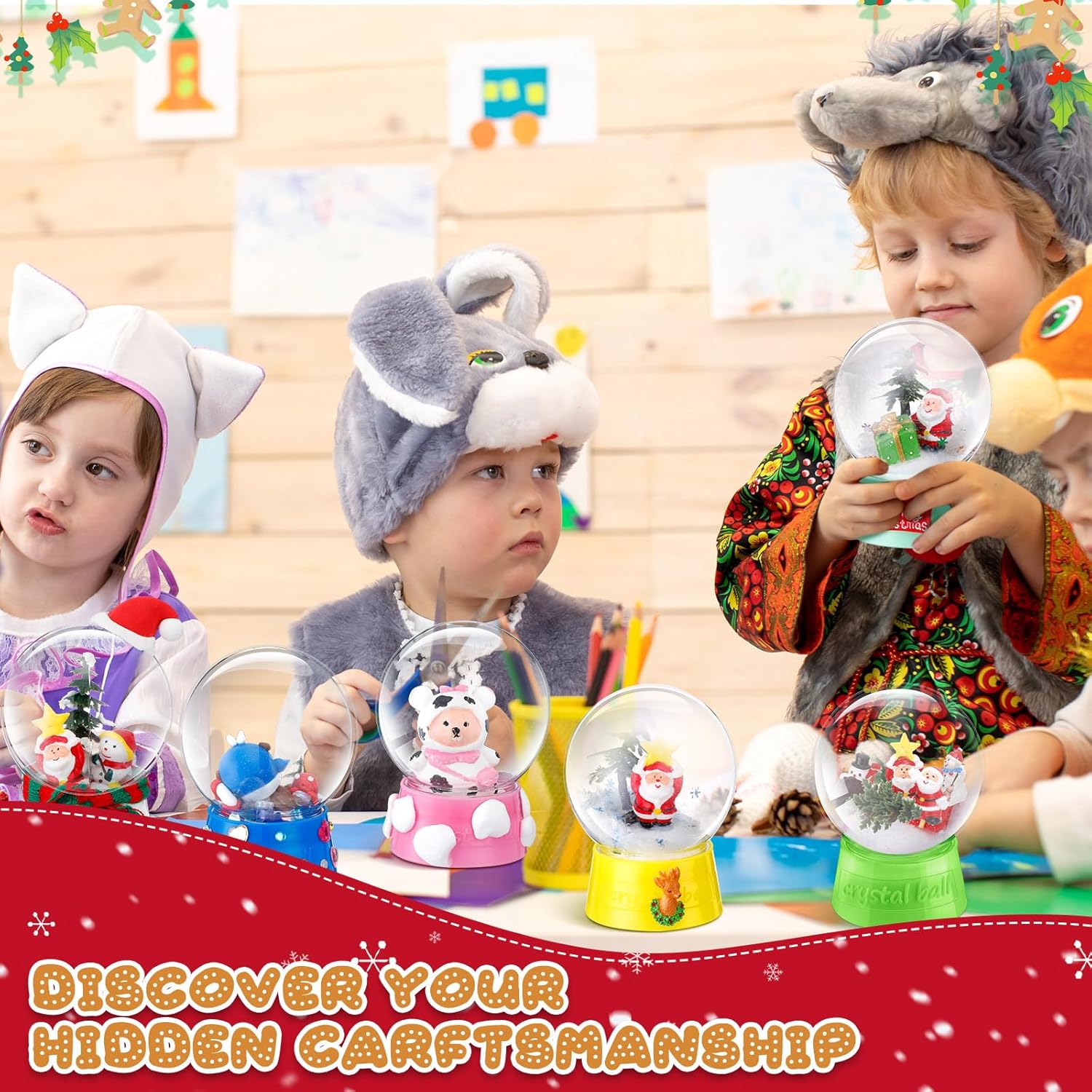 Mifoci 36 Pcs 4 Inch Christmas DIY Snow Globe Clear Plastic Water Globe Bulk Empty Fillable Snow Globes with Screw Off Cap Keepsake Globe Display Case for DIY Crafts Kids Ornaments Home Decoration - Image 5