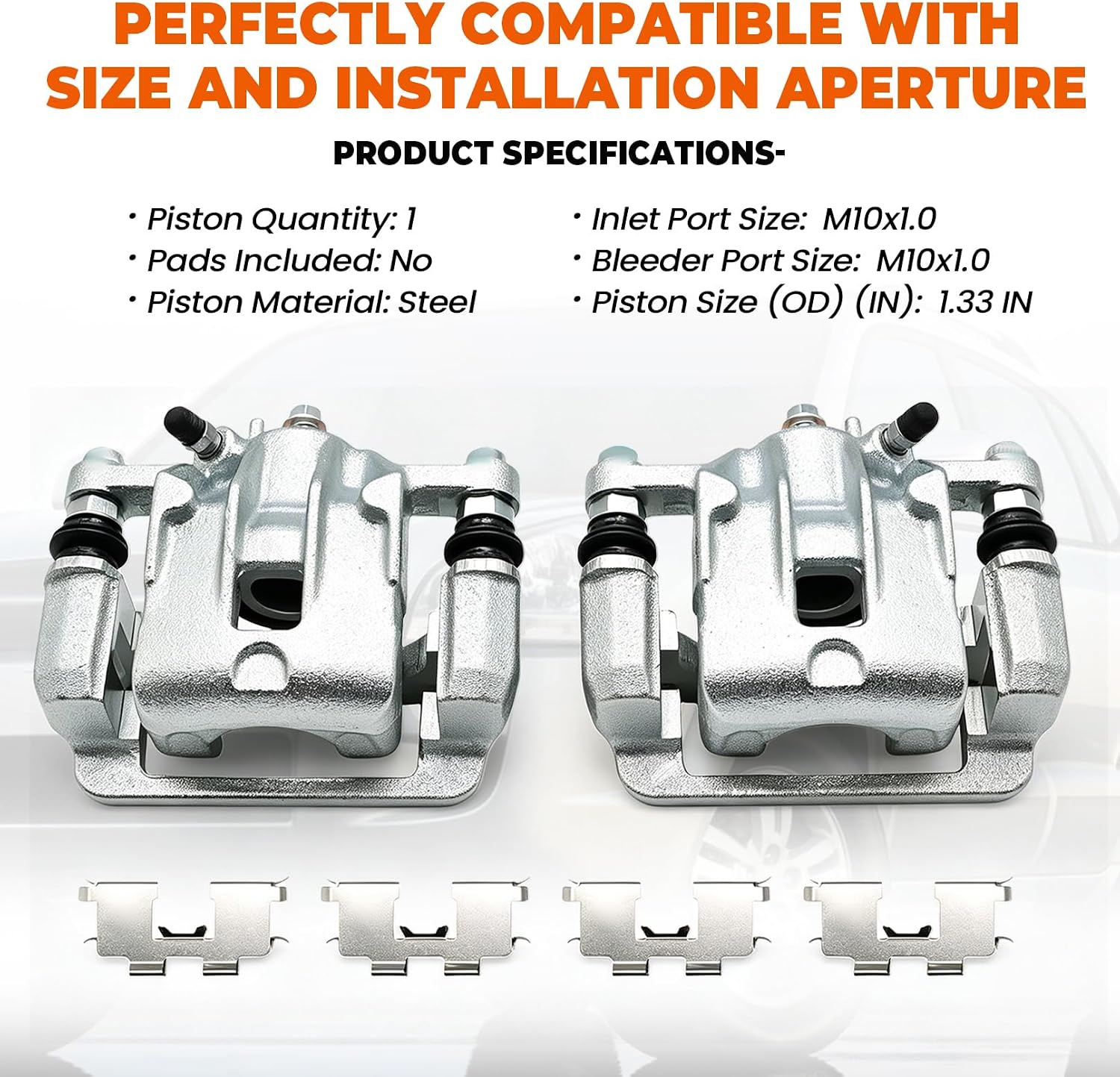19B3100 19B3101 Brake Calipers Compatible withSonata 2006-2008 | Complete rear caliper pair with pre-installed mounting brackets, shortens stopping distance with flexible