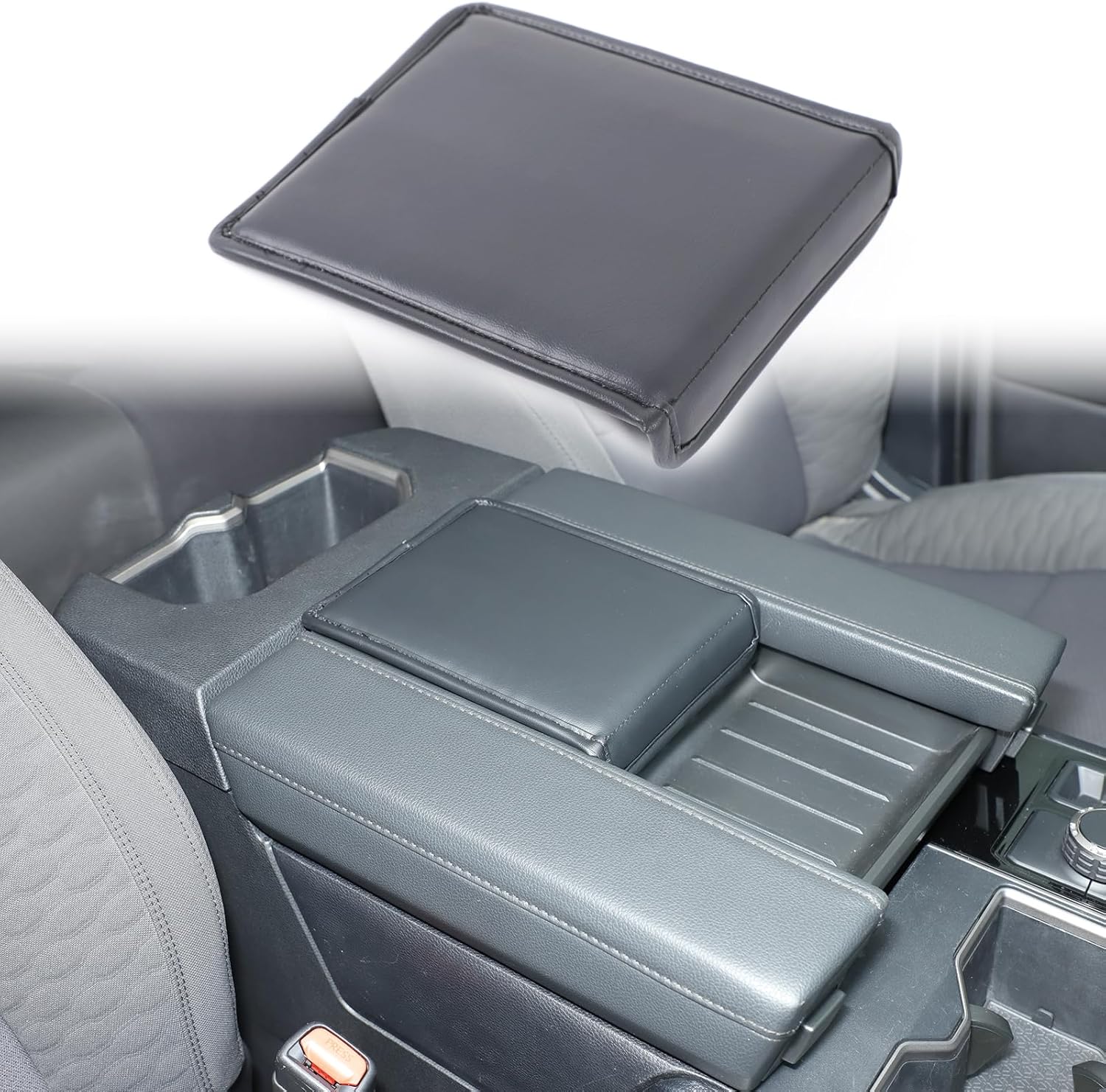 Car Armrest Hidden Storage Box Compatible with Toyota Tundra 2022-2026 Center Console Organizer Handrail Privacy Storage Box Tray Container Insert Pallet Manager Accessories (Carbon Fiber Pattern B)