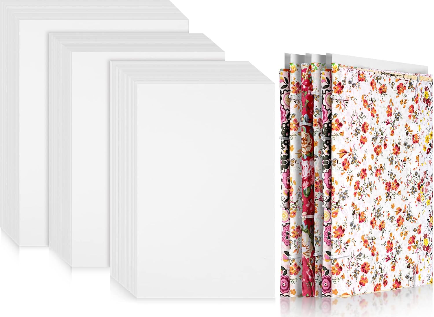 Teling Comic Book Boards Fabric Organizer Boards 6.7 x 10.6, 7.5 x 10.6, 8.3 x 11.0 Inches Thickened White Backing Sheet for Folding and Storing Cloth Fabric(200 Pieces)