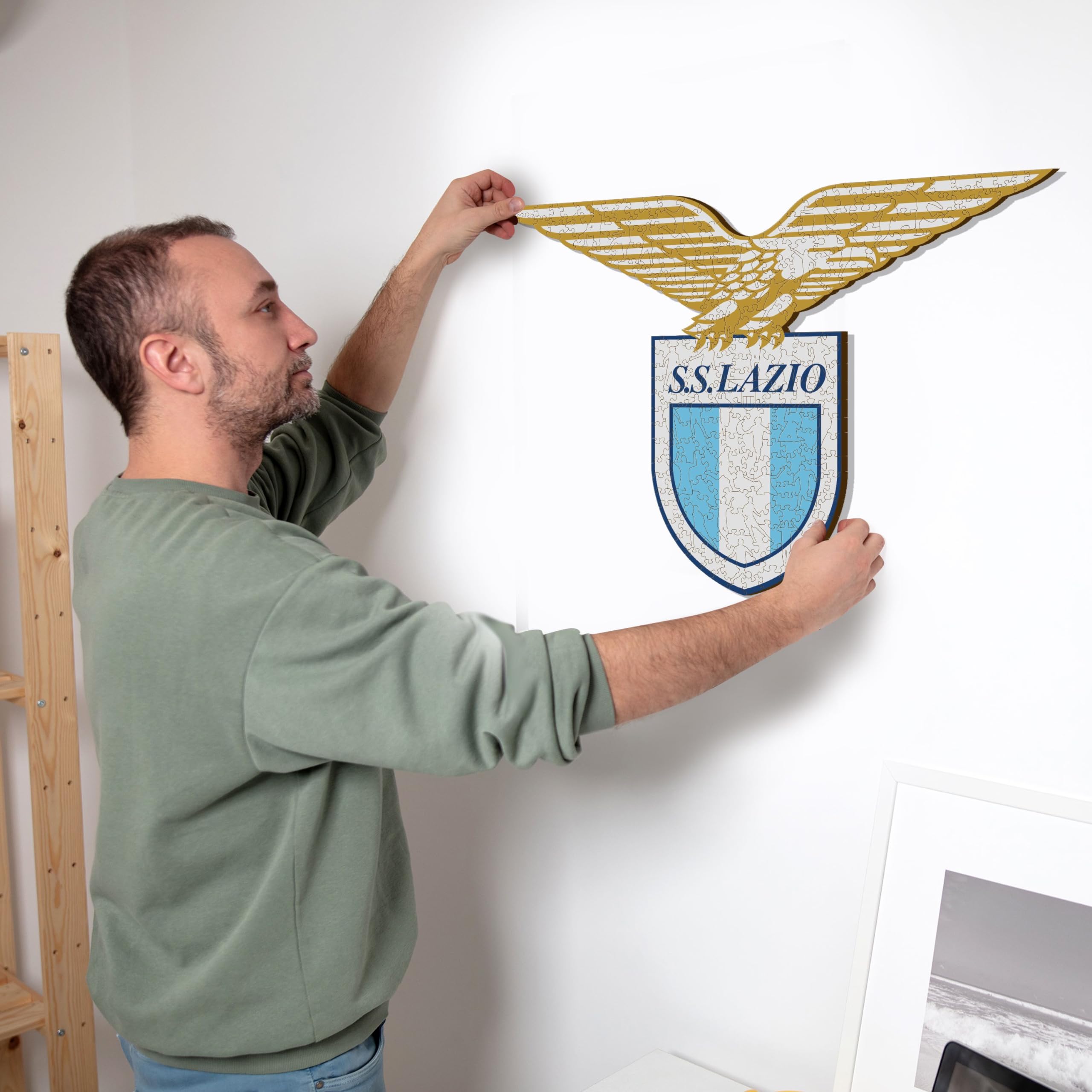 Iconic Puzzles - Lazio, Logo, Puzzle di Legno con licenza ufficiale, 100% sostenibile, regalo per adulti e bambini, taglia M, 270 Pz
