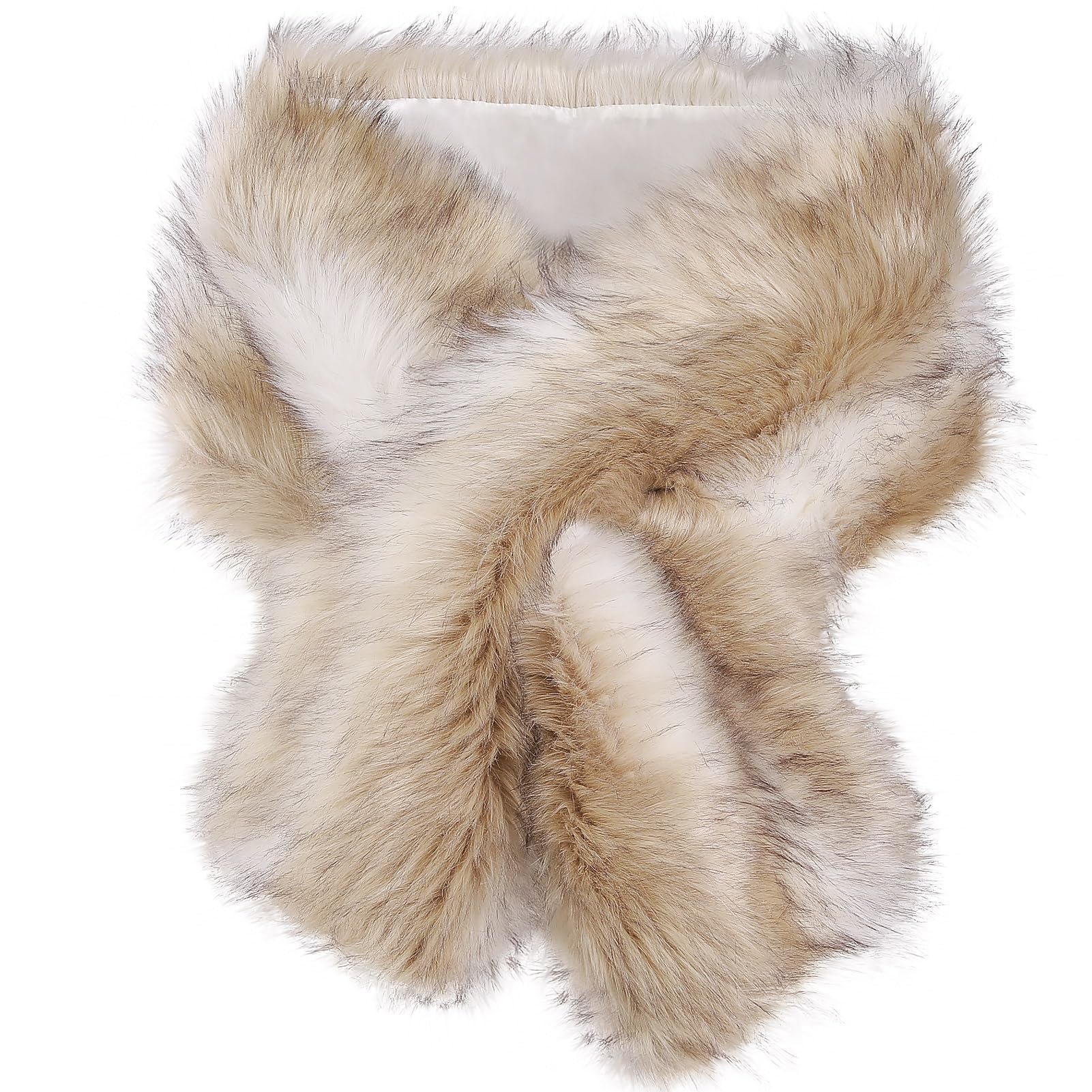 KAMA BRIDALwomens Faux Fur Shawl Light Grey Pashmina Shawl