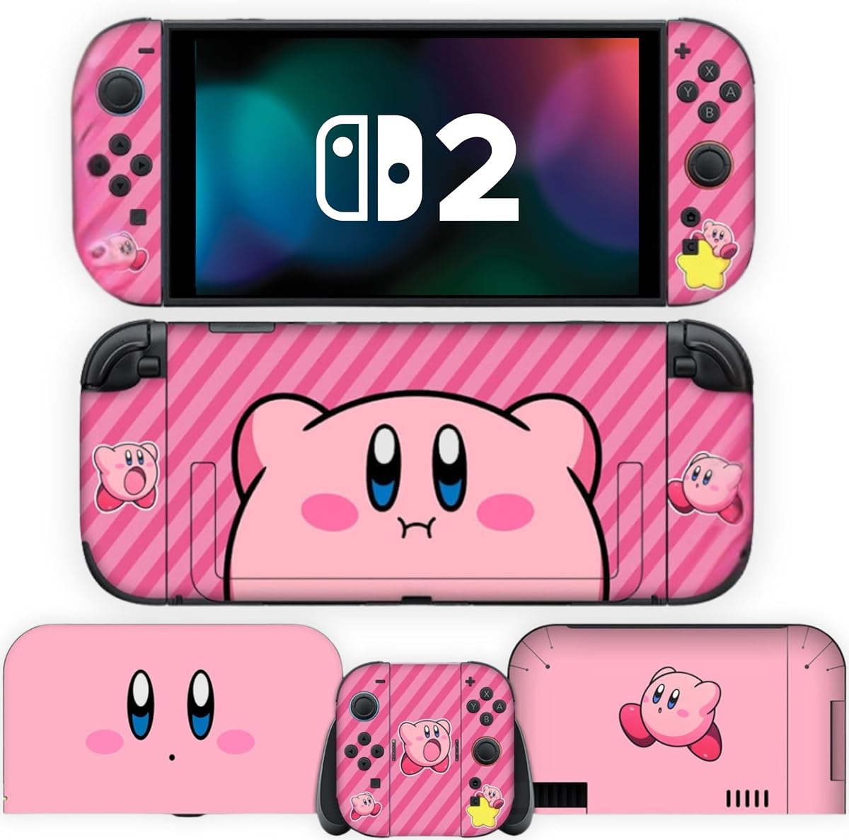 BelugaDesign Dreamy Bubble Skin | Compatible with Nintendo Switch 2 | Cute Pink Kawaii Anime Vinyl Wrap Decal Cover | Pastel Japanese Cartoon Aesthetic Full Console & Dock Sticker Protective Cover