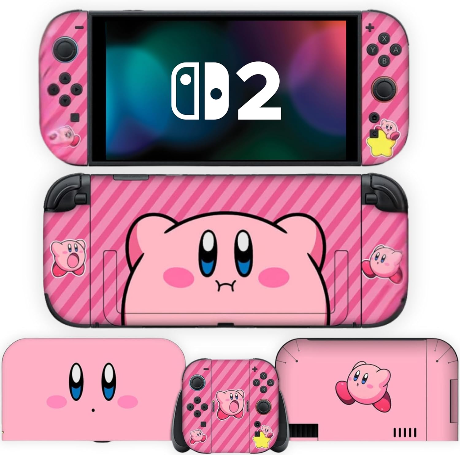 BelugaDesign Dreamy Bubble Skin | Compatible with Nintendo Switch 2 | Cute Pink Kawaii Anime Vinyl Wrap Decal Cover | Pastel Japanese Cartoon Aesthetic Full Console & Dock Sticker Protective Cover