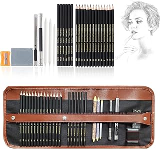 URBANFIX 29 Pieces Professional Sketching & Drawing Art Tool Kit with Graphite Pencils, Charcoal Pencils, Paper Erasable P... Price In India