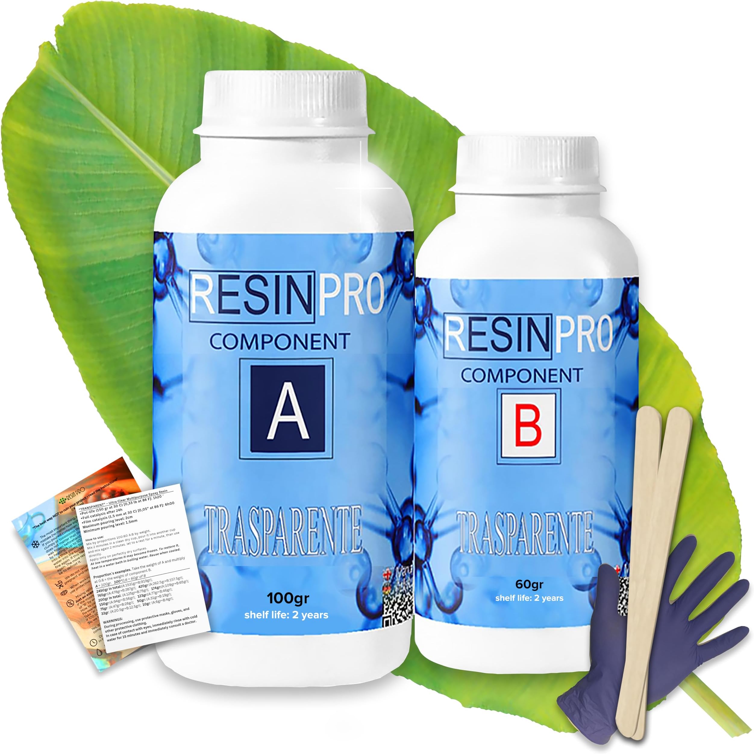 Resin Pro Epoxy Resin, 5.6 oz Crystal Clear Epoxy Resin And Hardener Kit For Craft, Artwork, Jewellery Making, Table, Art Creations - Easy Ratio Resins - Heat Resistant (160 g)