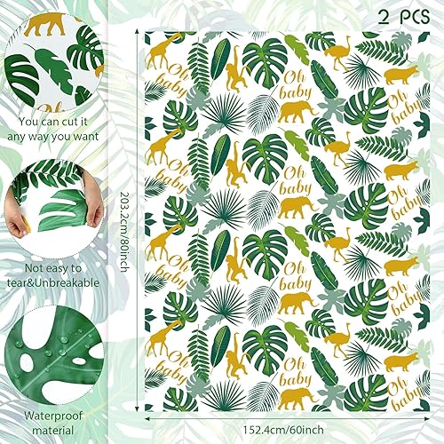 Miniatura 2 de Teling 2 bolsas de regalo extra grandes de 80 x 60 pulgadas para baby shower, selva, safari, animales, bolsas de regalo de plástico para regalos