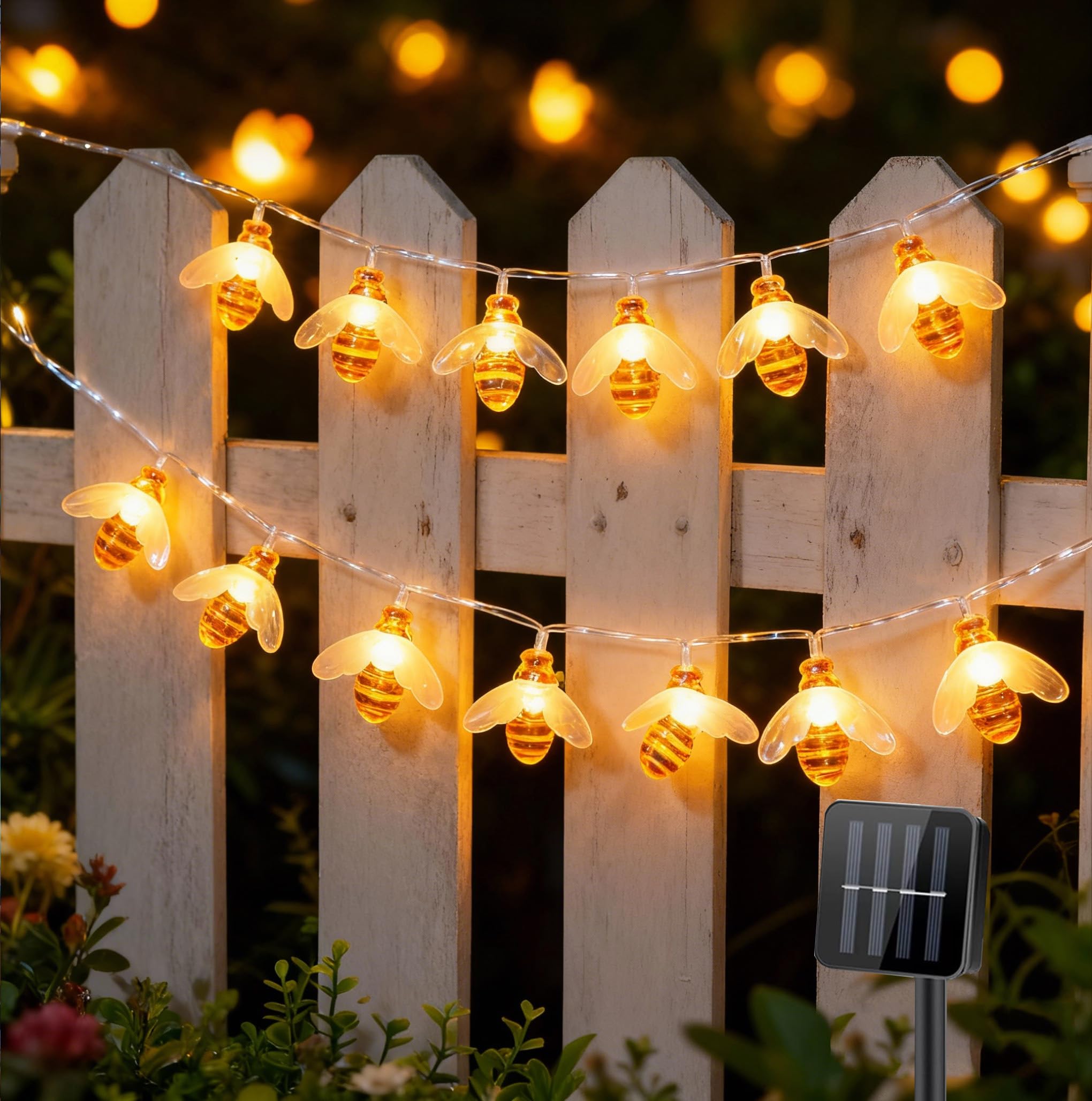 Bees Solar String Lights