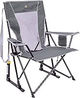 GCI Outdoor Comfort Pro Rocker: Portable Folding Rocking Chair with Spring Action Tech & Beverage Holder