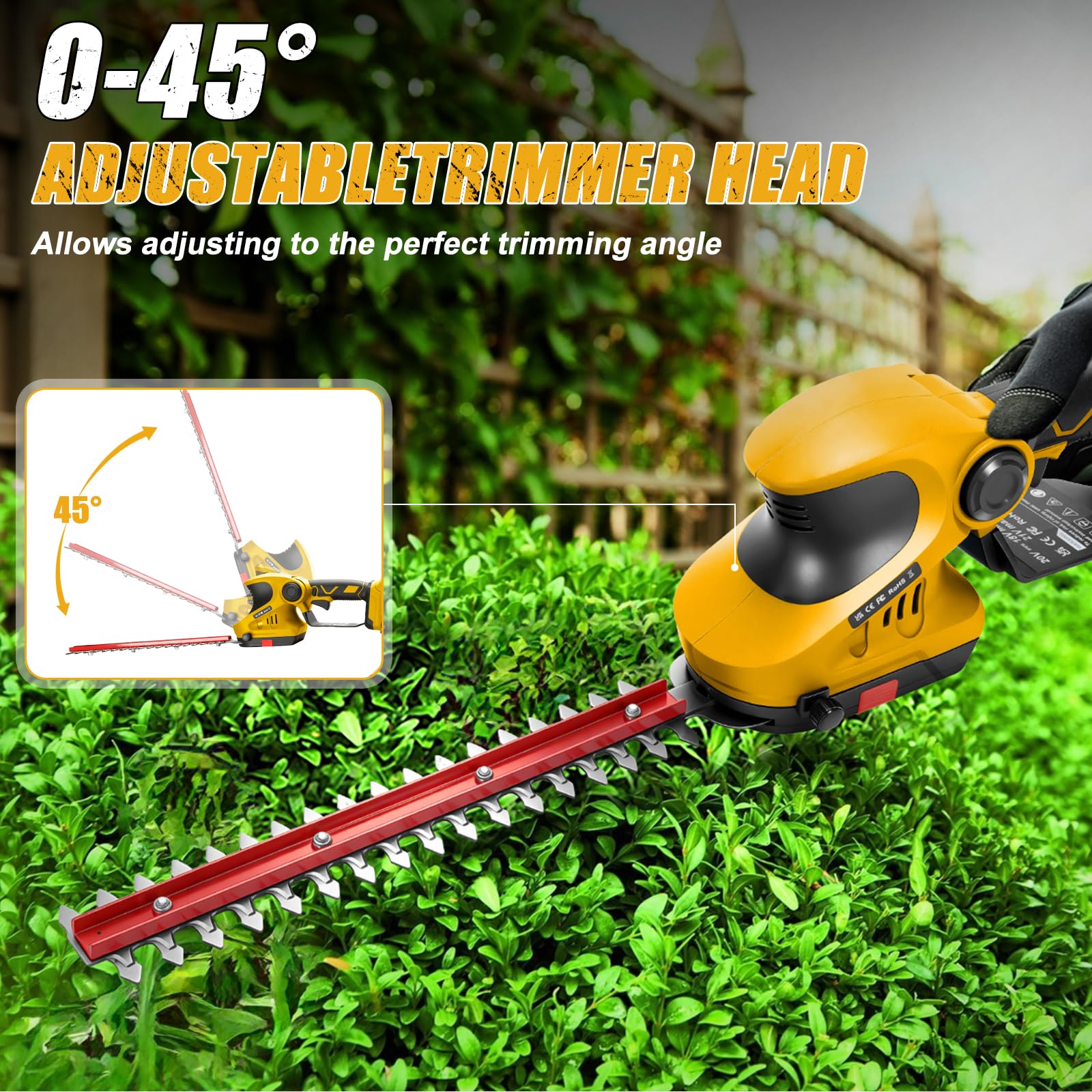 Mini akumulatorowa piła łańcuchowa i nożyce do żywopłotu, kompatybilna z Dewalt 18 V 20 V (bez baterii), bezszczotkowa elektryczna 2 w 1, zestaw nożyc do krzewów, zamek bezpieczeństwa, piła do cięcia