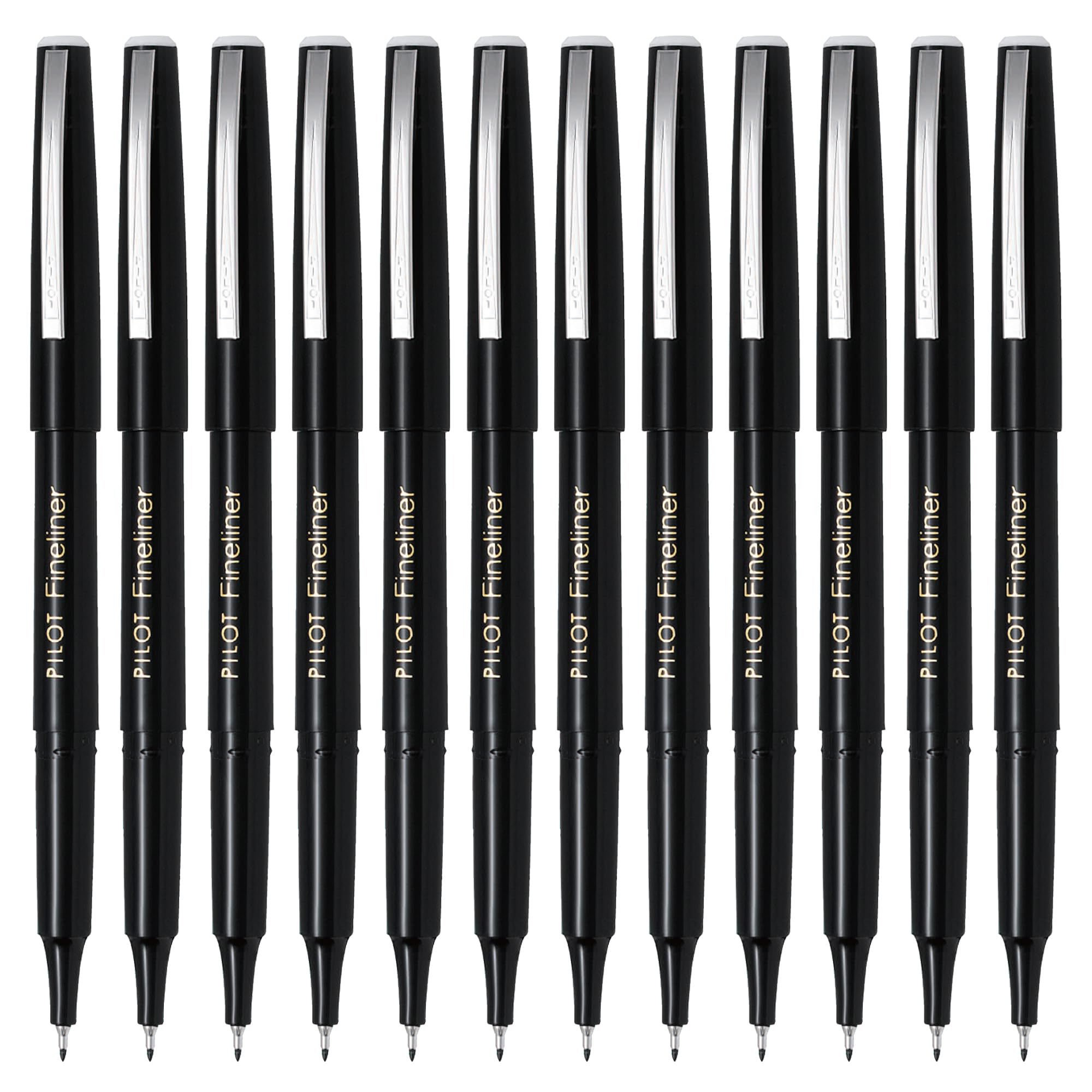 Pilot Fineliner Marker Pens, Fine Point, Black Ink, Dozen Box