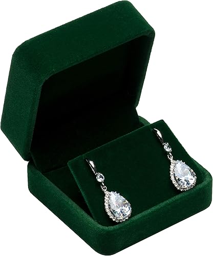 Cajas de regalo de pendientes de terciopelo Joyero (verde)