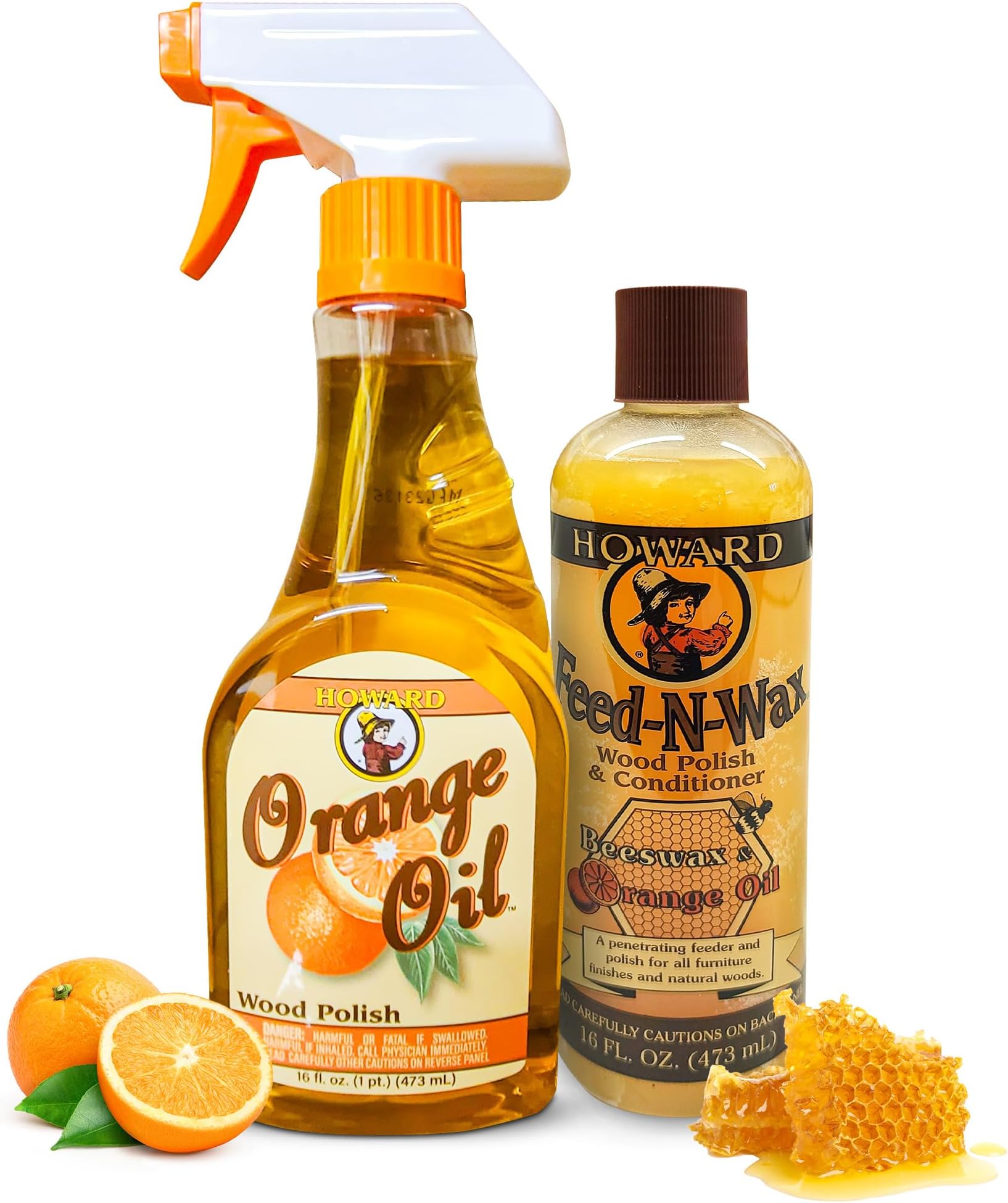 Howard Feed N Wax Wood Polish and Conditioner, and Howard Orange Oil