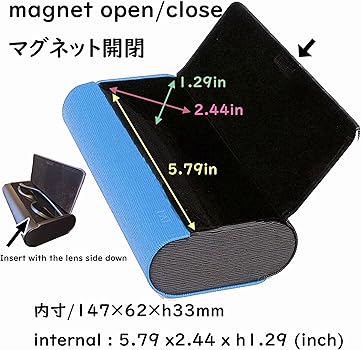 Amazon.co.jp: メイガン(Meigan)メガネ が 2本 収納 できる! レザー調