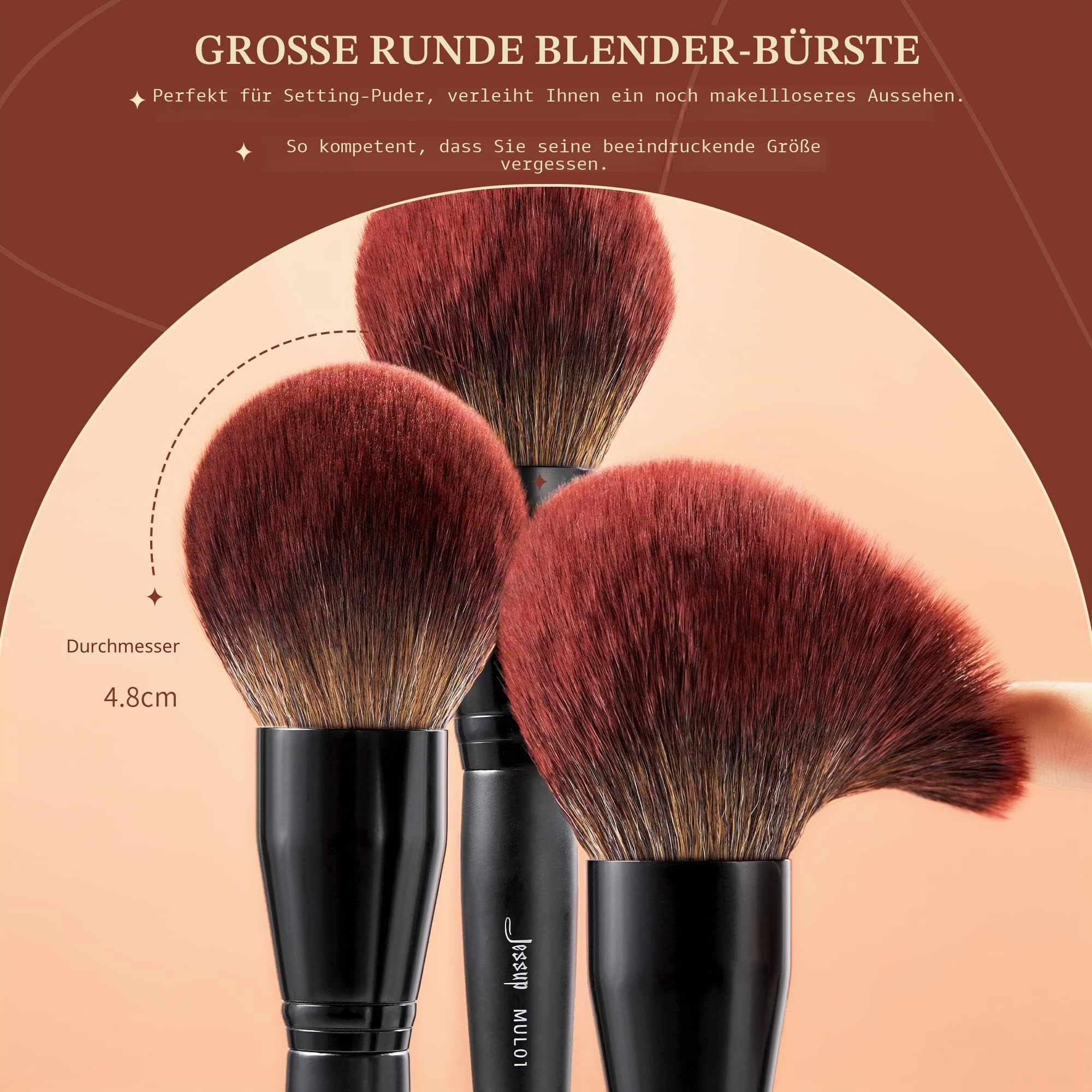 Jessup Professionelles Make-up-Pinsel-Set 13-teilig vegan Foundation Konturen Blush Schwarz T300
