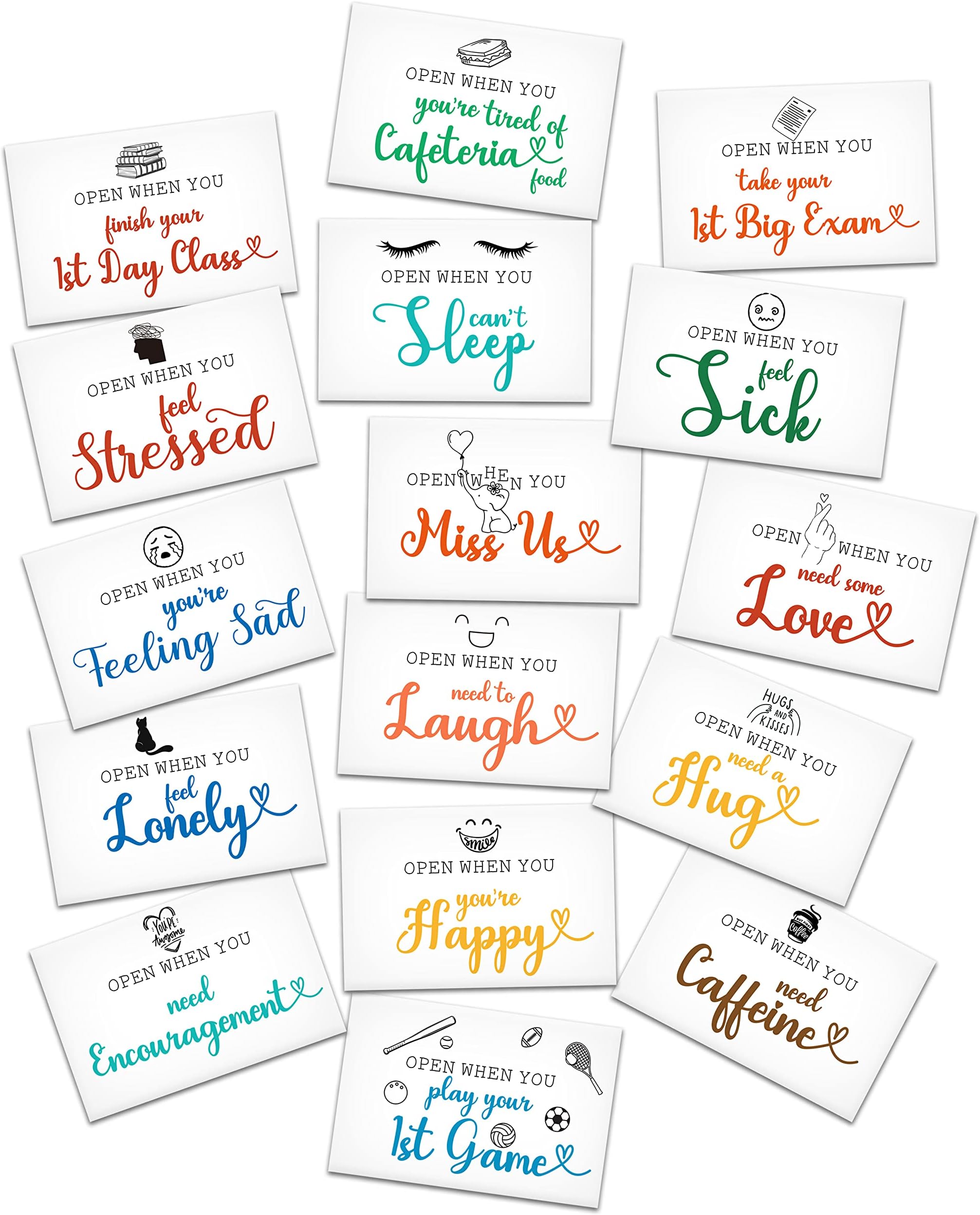 Open When Envelopes, University College Gifts, Leaving Home Gift, Custom Going Away to College Gift, College Daughter Son Gift, 16 Envelopes (B02HB)