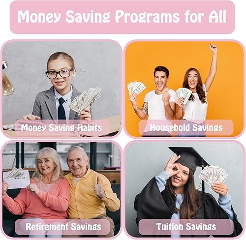 Vista 26 de Ndsox Carpeta de desafíos de ahorro de dinero con 100 sobres, carpeta de presupuesto A5 con sobres de efectivo, libro de desafíos de ahorro