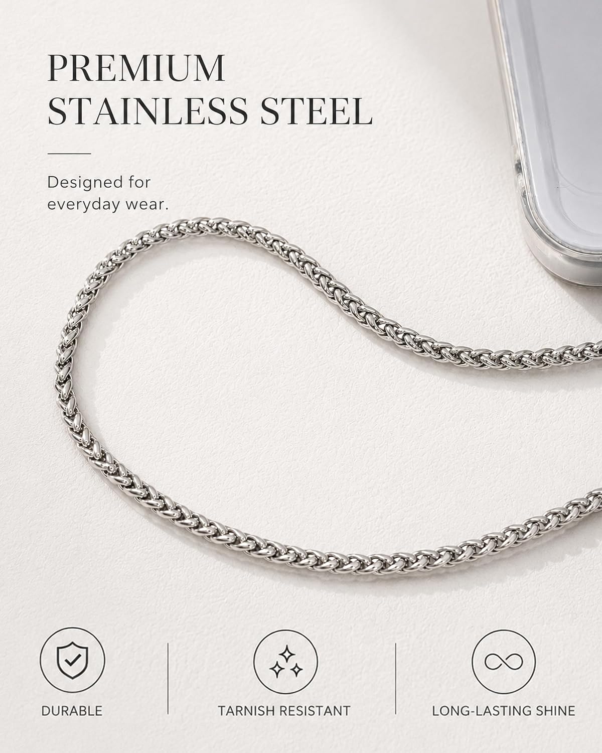 Silver Phone Chain Wrist Strap, Pearl Lanyard Wristlet, Elegant Hands-Free Bracelet Strap for iPhone & More Cell Phone Cases