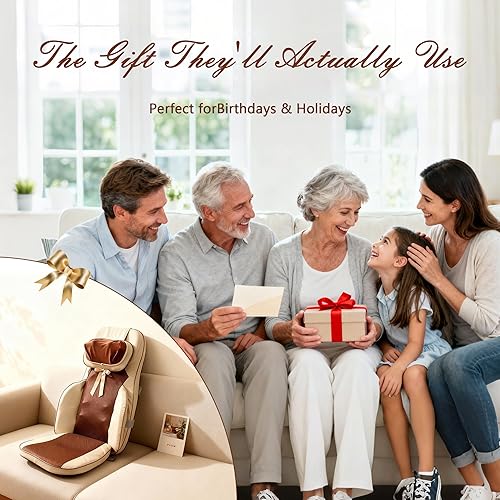 Miniatura 8 de Bz&Rl Shiatsu Masajeador de cuello y espalda para silla, masaje de tejido profundo para cuello, espalda, hombro, pierna, alivio del dolor muscular y