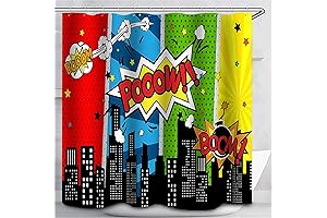 Marvel Shower Curtain: Superhero City Wars Explosion