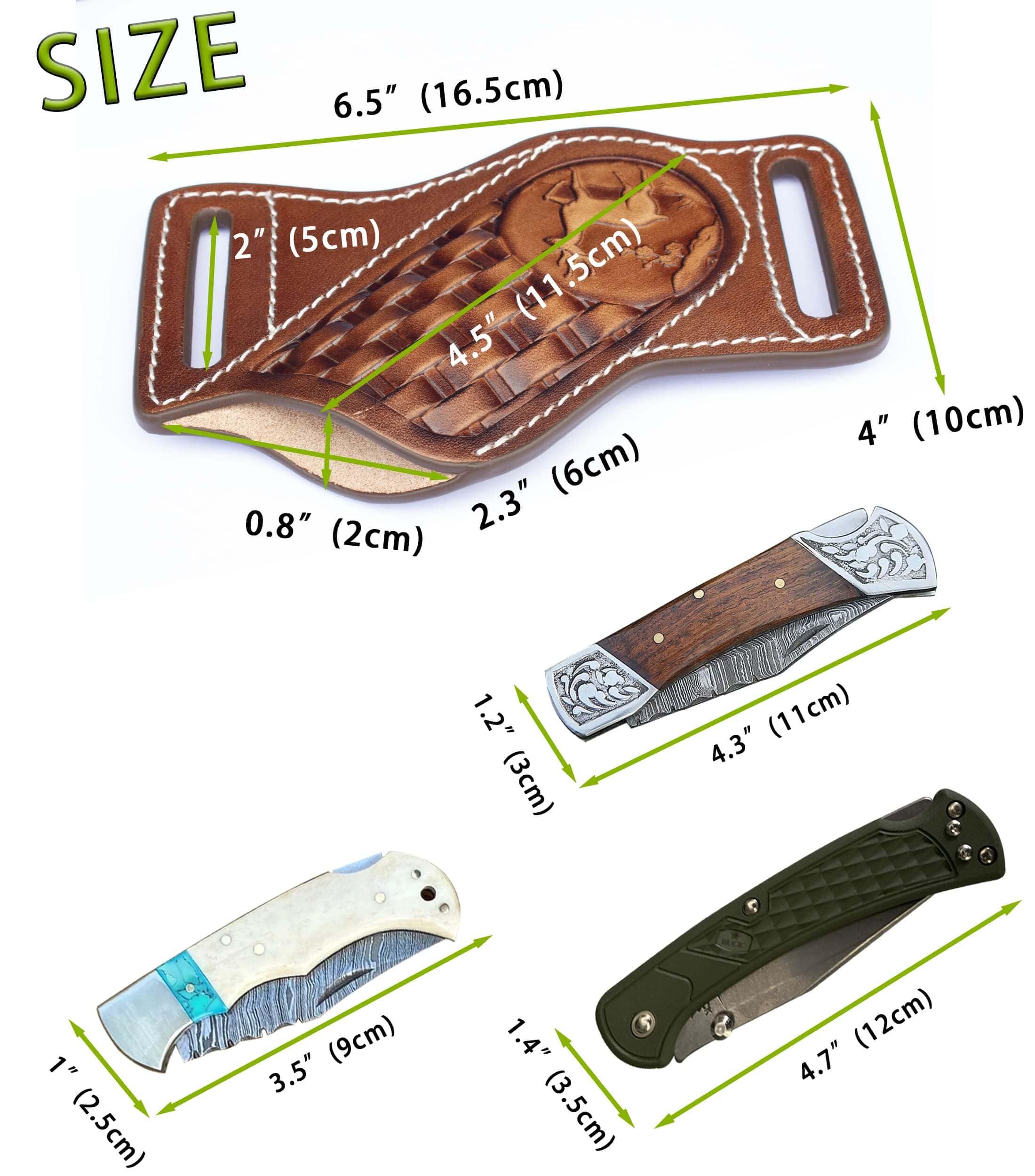 Funda de piel auténtica para cuchillos, calidad premium, segura y elegante