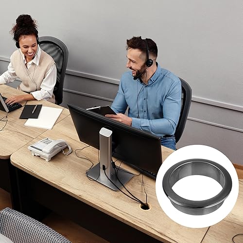 Miniatura 6 de uxcell 1 pieza de ojales de escritorio de nailon de 1.97 pulgadas (1.969 in), cubierta de agujero para cable de plástico, organizador de cables para