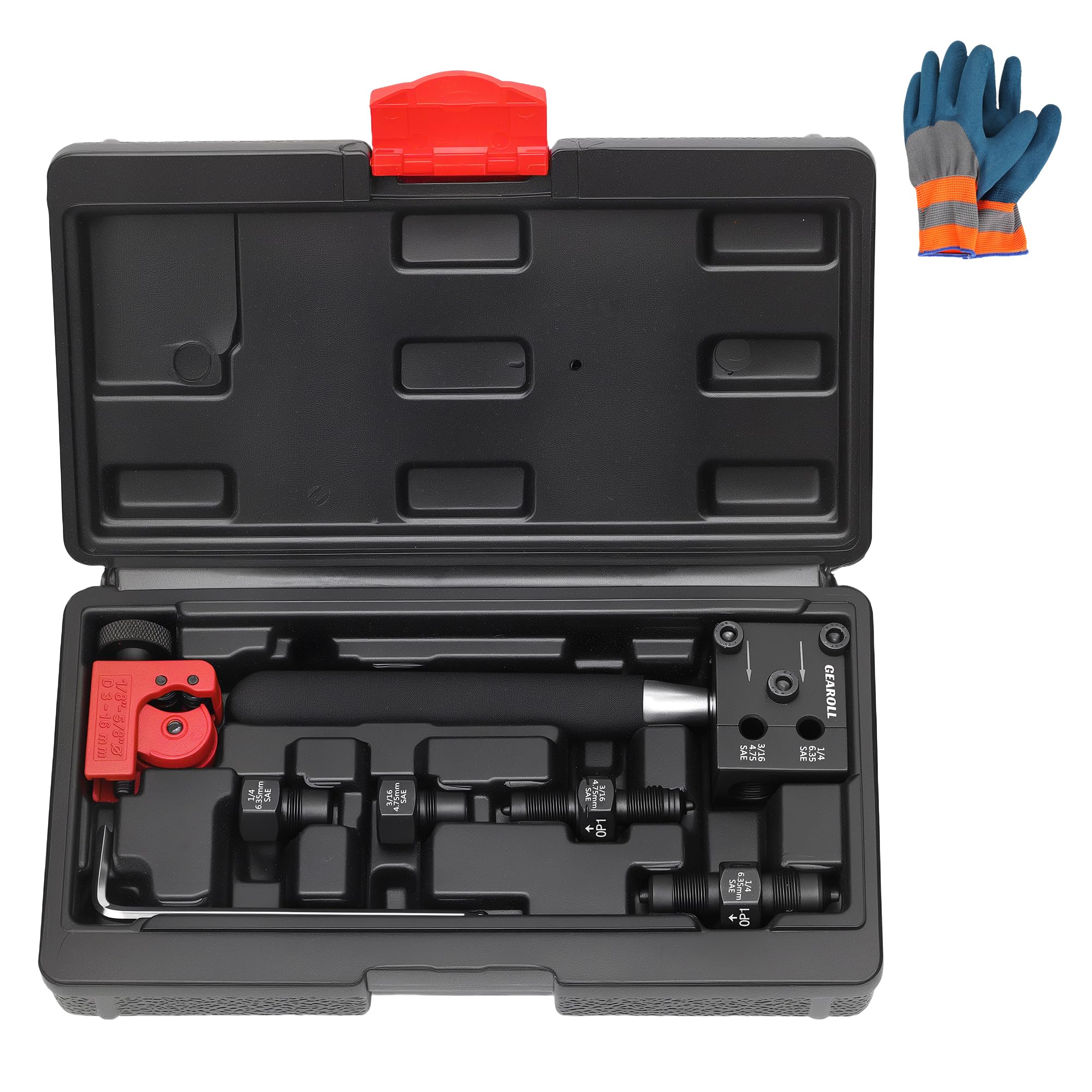 Brake Line Flaring Tool Kit, 3/16" 1/4" SAE Double Flare Tool for Brake Lines, Creates Single Double Bubble Flares for Vehicle Brake &amp; Hydraulic Lines
