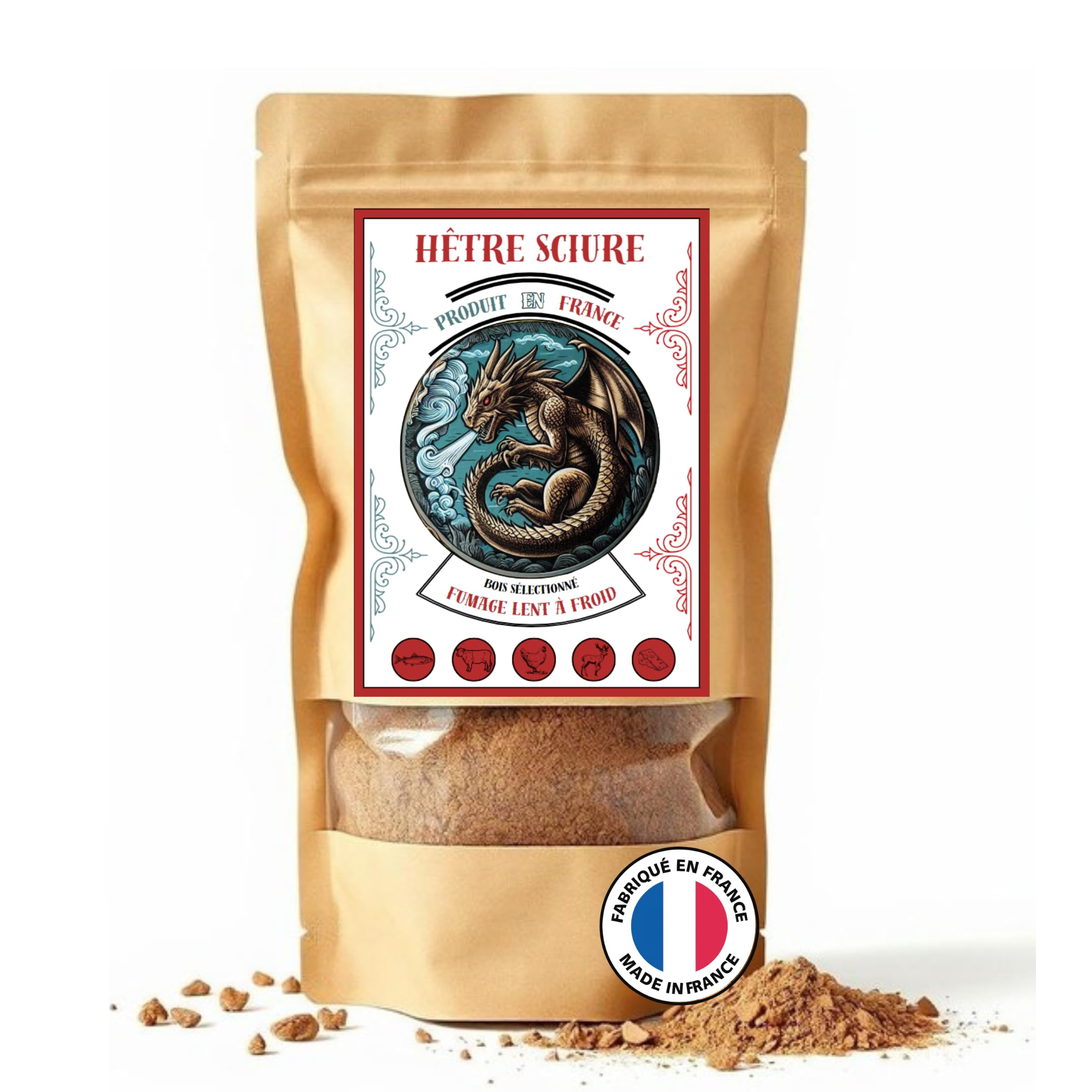 Sciure de hêtre pour Fumage à Froid | Combustion régulière - Qui ne s’éteint Pas | Production Artisanal | Utilisé par Les PROFESIONNELLE (Saumonier et Charcuterie) | 100% Français