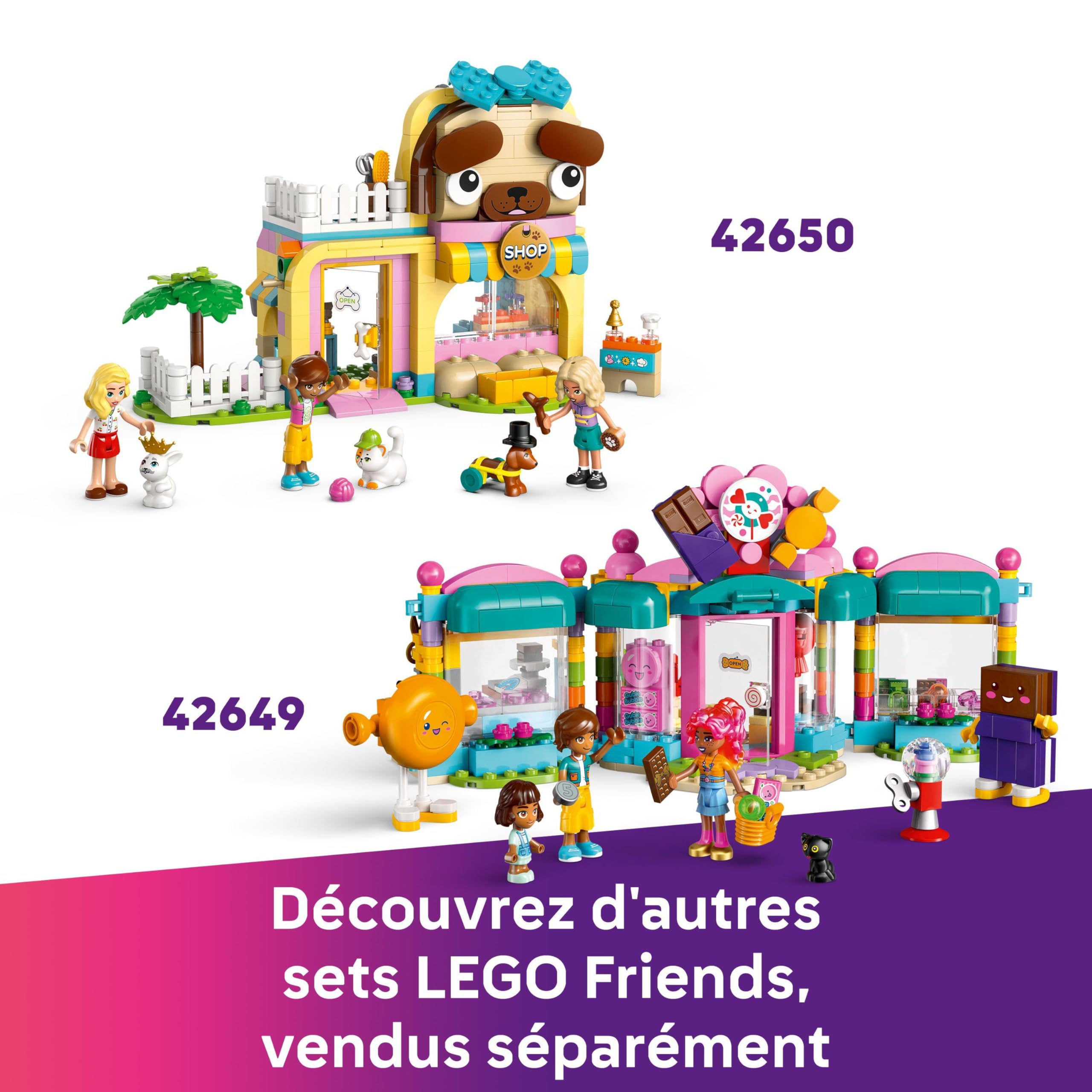 LEGO Friends Le Salon de Coiffure et la Boutique d’Accessoires - Jouet de Construction et Jeu créatif pour Filles dès 7 Ans - Idée Cadeau pour apprenties coiffeuses - Inclut 3 Mini-poupées 42662
