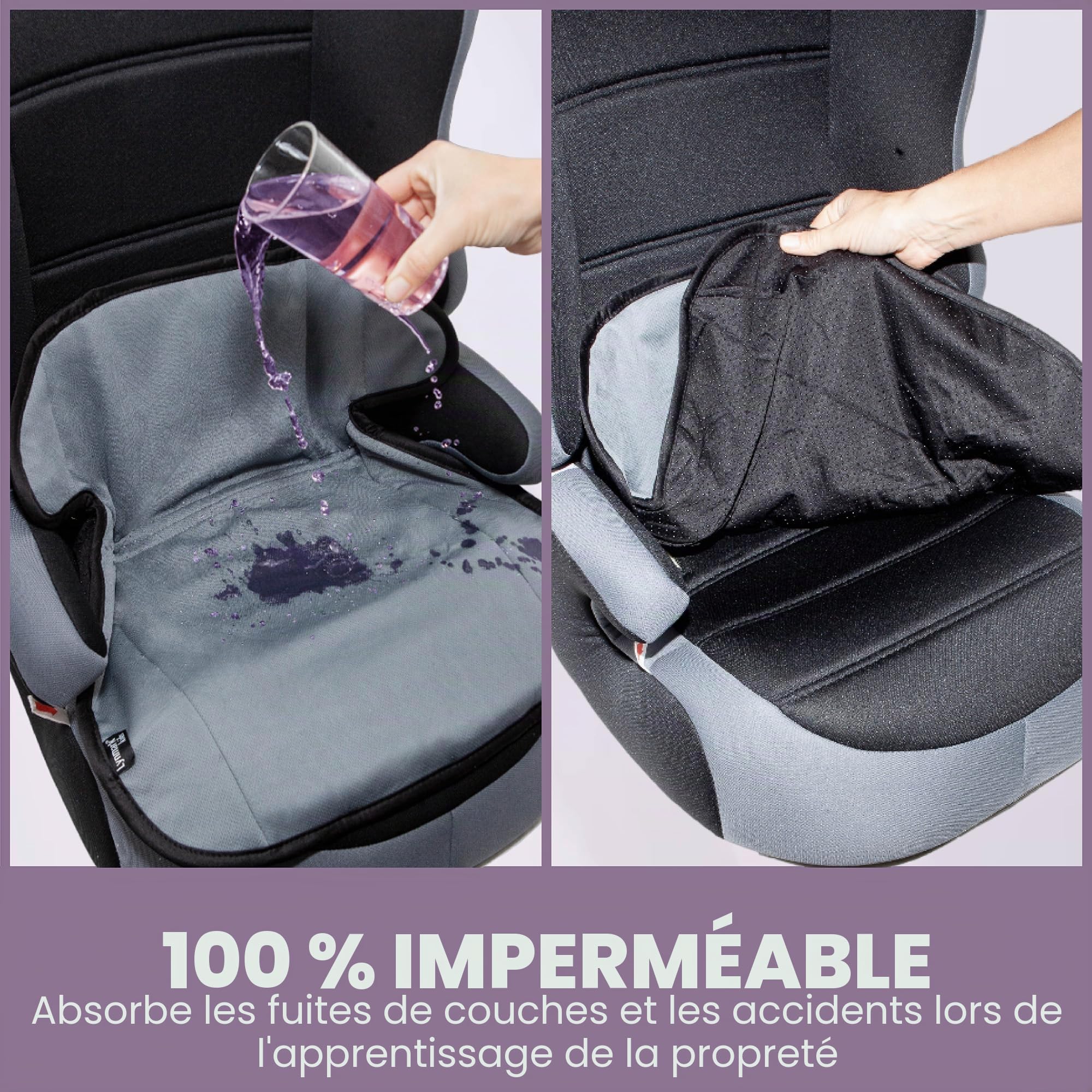 Lynmark Housse de protection pour siège de voiture d'apprentissage de la propreté – Tapis doux imperméable pour les tout-petits et le siège auto pour bébé – Tapis lavable pour les voyages, les fuites