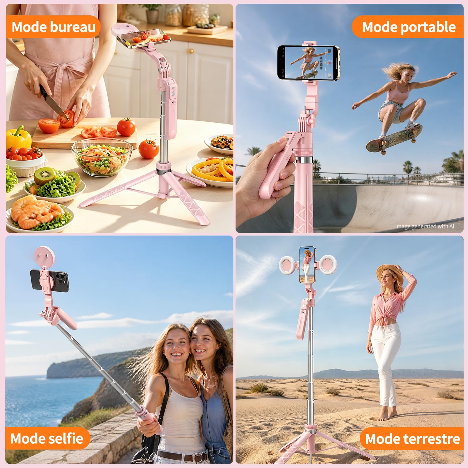 Trépied pour perche à selfie